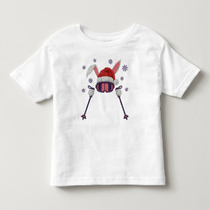 Nep wol skietende konijn met kerstmuts winter humo kinder shirts