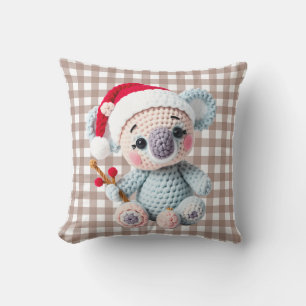 Nep Yarn Notch-Hook Koala Kerstontwerp Kussen