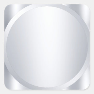 Nep Zilveren Metallic Uitzicht Lege Sjabloon Trend Vierkante Sticker
