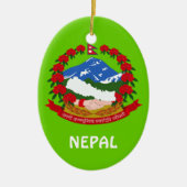 NEPAL* Aangepaste kerstversiering Keramisch Ornament (Voorkant)