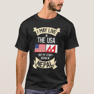 Nepal: Amerikaanse vlag Verenigde Staten Nepalees T-shirt