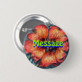 Nepal: Cinquefoil Flower Message Ronde Button 5,7 Cm (Voorkant /achterkant)