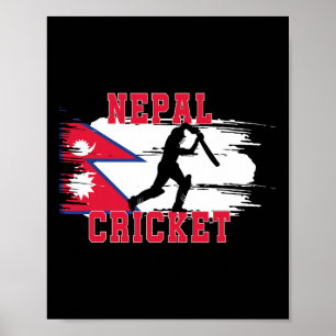 Nepal Cricket Nepal Cricket Fans Nepal Vlag Poster