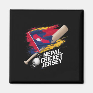 Nepal Cricket T-shirt Cricket Vlag Van Nepal 4 Magneet