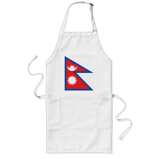 Nepal Flag Apron Lang Schort (Voorkant)