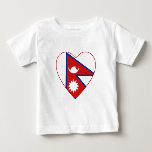 Nepal Flag Heart T-Shirt (Voorkant)