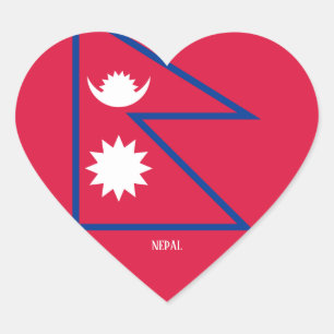 Nepal Flag Splendid Patriotic Hart Sticker