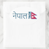 Nepal (geschreven in Sanskrit) Ovale Sticker (Tas)