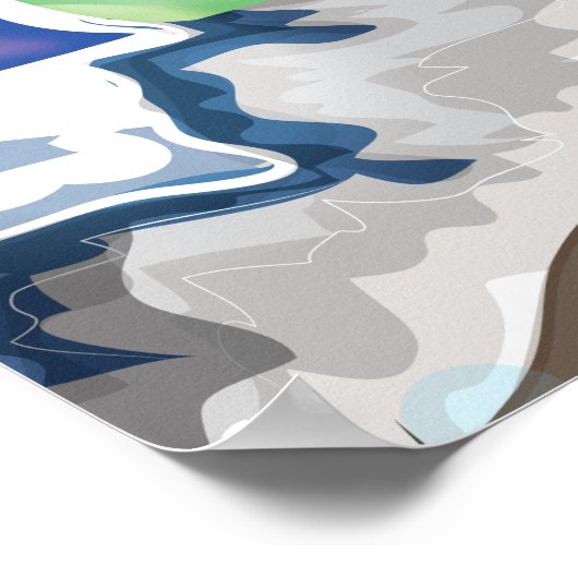 Népal Himalaya Prière drapeaux affiche de voyage (Coin)