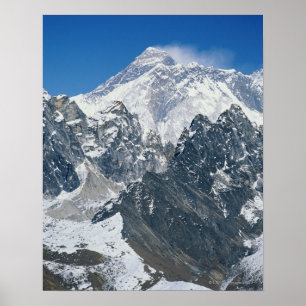 Nepal, Himalaya, uitzicht van de Mount Everest uit Poster