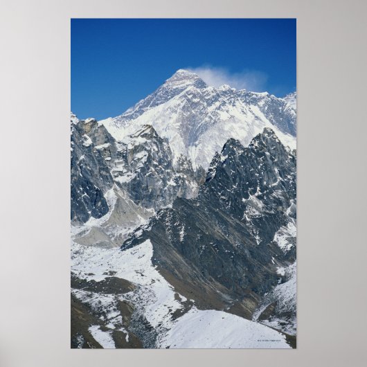 Nepal, Himalaya, uitzicht van de Mount Everest uit Poster (Voorkant)