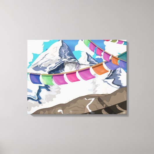 Nepal Himalayan Prayer Flags Travel poster Canvas Afdruk (Voorkant)