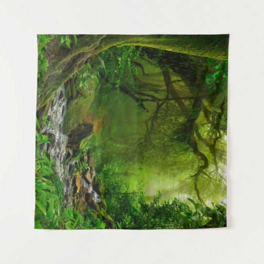 Nepal jungle with riverjungle,forest,ground,river, wandkleed (Voorkant (horizontaal))