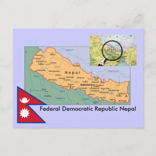 Nepal-kaart Briefkaart