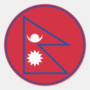 nepal klassieke ronde sticker