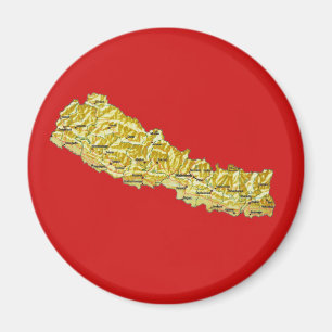 Nepal Map Magnet Magneet