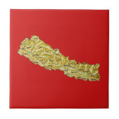 Nepal Map Tile Tegeltje (Voorkant)