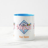 Nepal met  feestdag in de bergen Retro Mok (Midden)