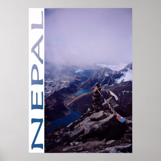 Nepal Mountain Scene Poster (Voorkant)