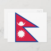 Nepal: Nationale Wereldvlag Briefkaart (Voorkant / Achterkant)