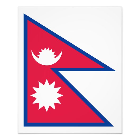 Nepal - Nepalese vlag Foto Afdruk (Voorkant)