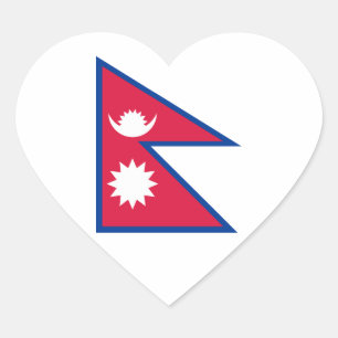 Nepal - Nepalese vlag Hart Sticker