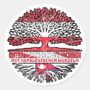Nepal Nepalesisch Österreichisch Österreich Baum Ronde Sticker