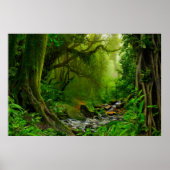 Nepal oerwoud met riverjungle, bos, grond, rivier, poster (Voorkant)