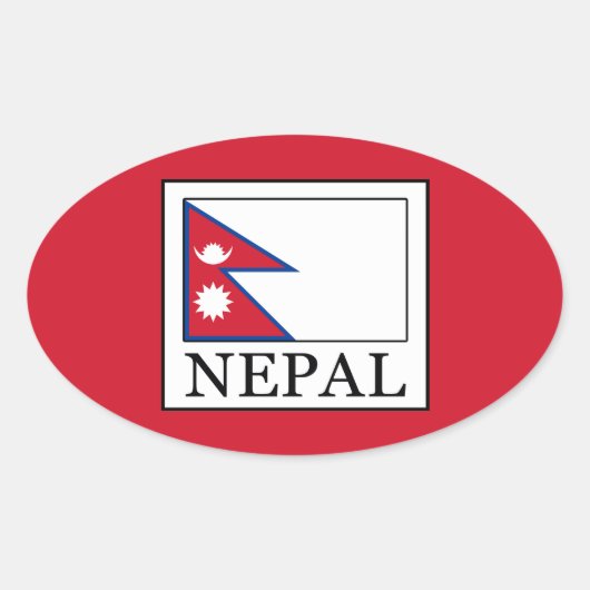 Nepal Ovale Sticker (Voorkant)