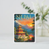 Nepal Reisposter Briefkaart (Staand voorkant)