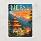 Nepal Reisposter Briefkaart (Voorkant)