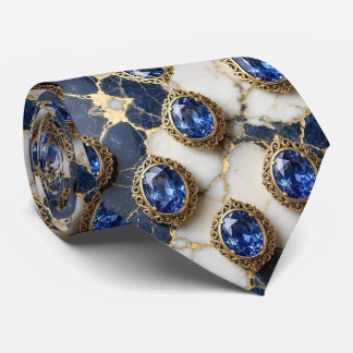 Nepal saffieren met antieke gouden zetting blauw stropdas