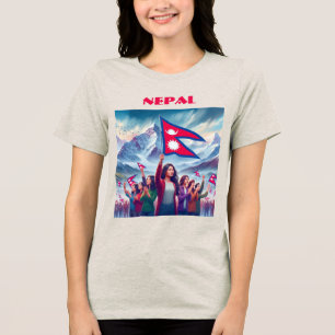 NEPAL Special  Blue Tourist Tri-Blend Shirt