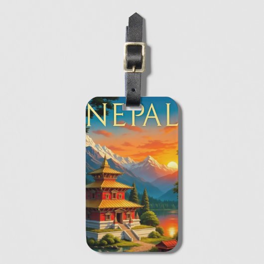 Nepal Travel Poster Bagagelabel (Voorkant (verticaal))