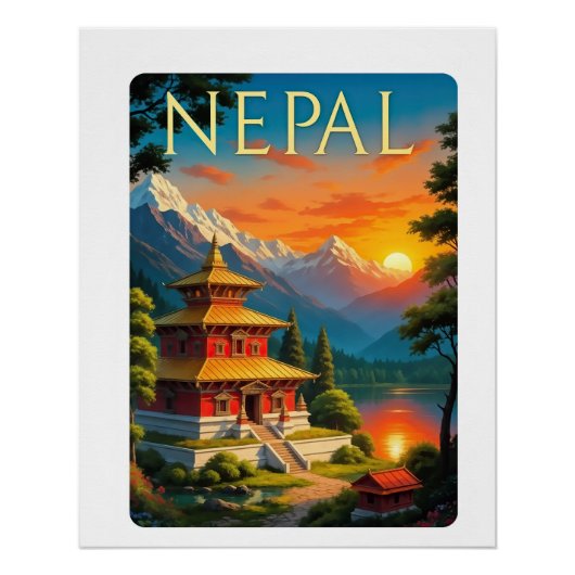 Nepal Travel Poster Perfect Poster (Voorkant)