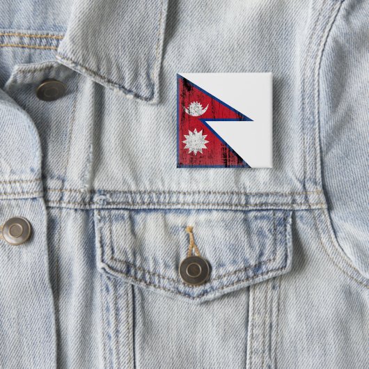 Nepal Vierkante Button 5,1 Cm (In situ)