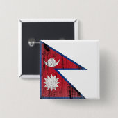 Nepal Vierkante Button 5,1 Cm (Voorkant /achterkant)