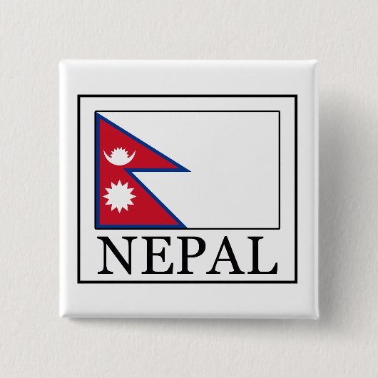 Nepal Vierkante Button 5,1 Cm (Voorkant)