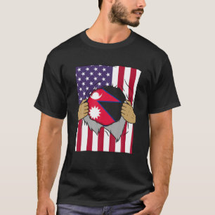 Nepal vlag bloed binnen mij thuispride Nepalese ti T-shirt