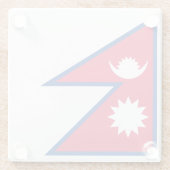 Nepal vlag glazen onderzetter (Achterkant)