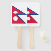 Nepal vlag handwaaier (Voorkant en achterkant)