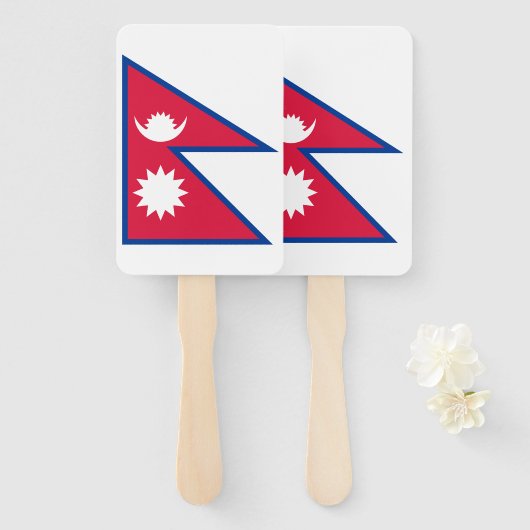 Nepal vlag handwaaier (Voorkant en achterkant)