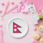 Nepal vlag papieren bordje (Feest)