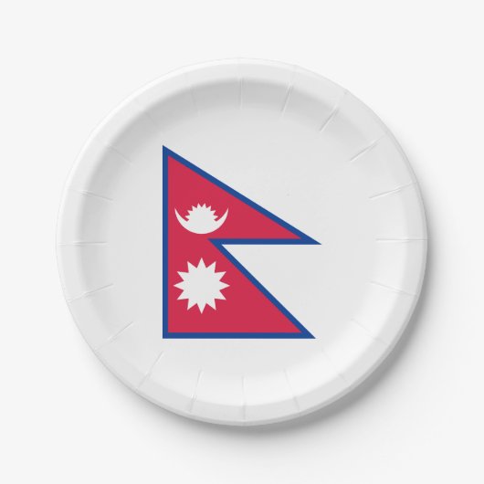 Nepal vlag papieren bordje (Voorkant)