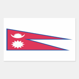 Nepal vlag rechthoekige sticker