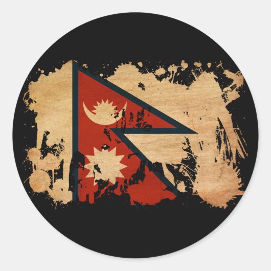 Nepal vlag ronde sticker (Voorkant)