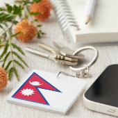 Nepal vlag sleutelhanger (Voorkant Rechts)