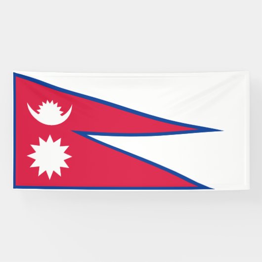 Nepal vlag spandoek (Horizontaal)
