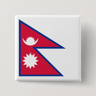 Nepal vlag vierkante button 5,1 cm