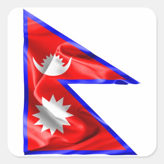 Nepal vlag vierkante sticker (Voorkant)